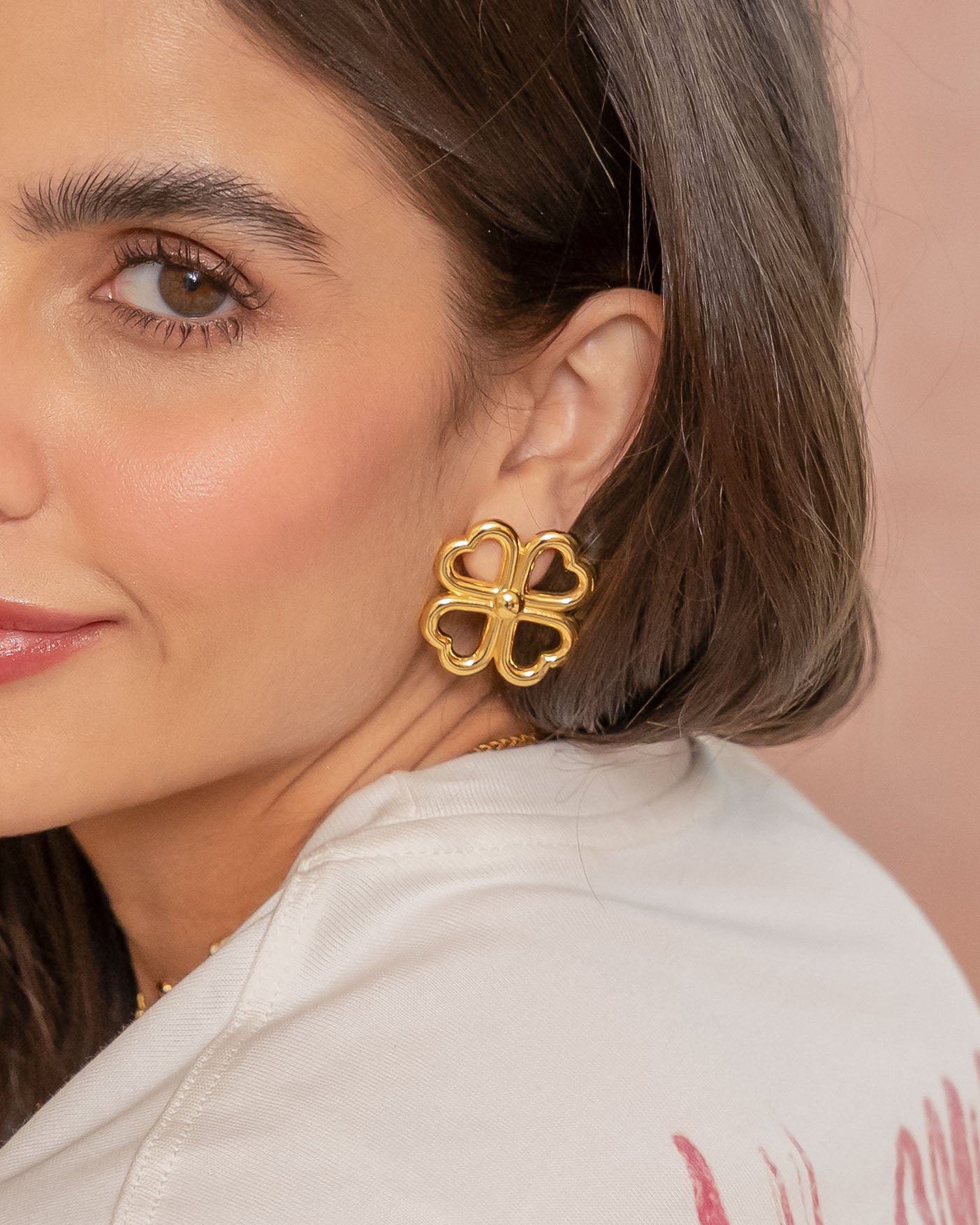 Aretes Maxi Trebol Gold