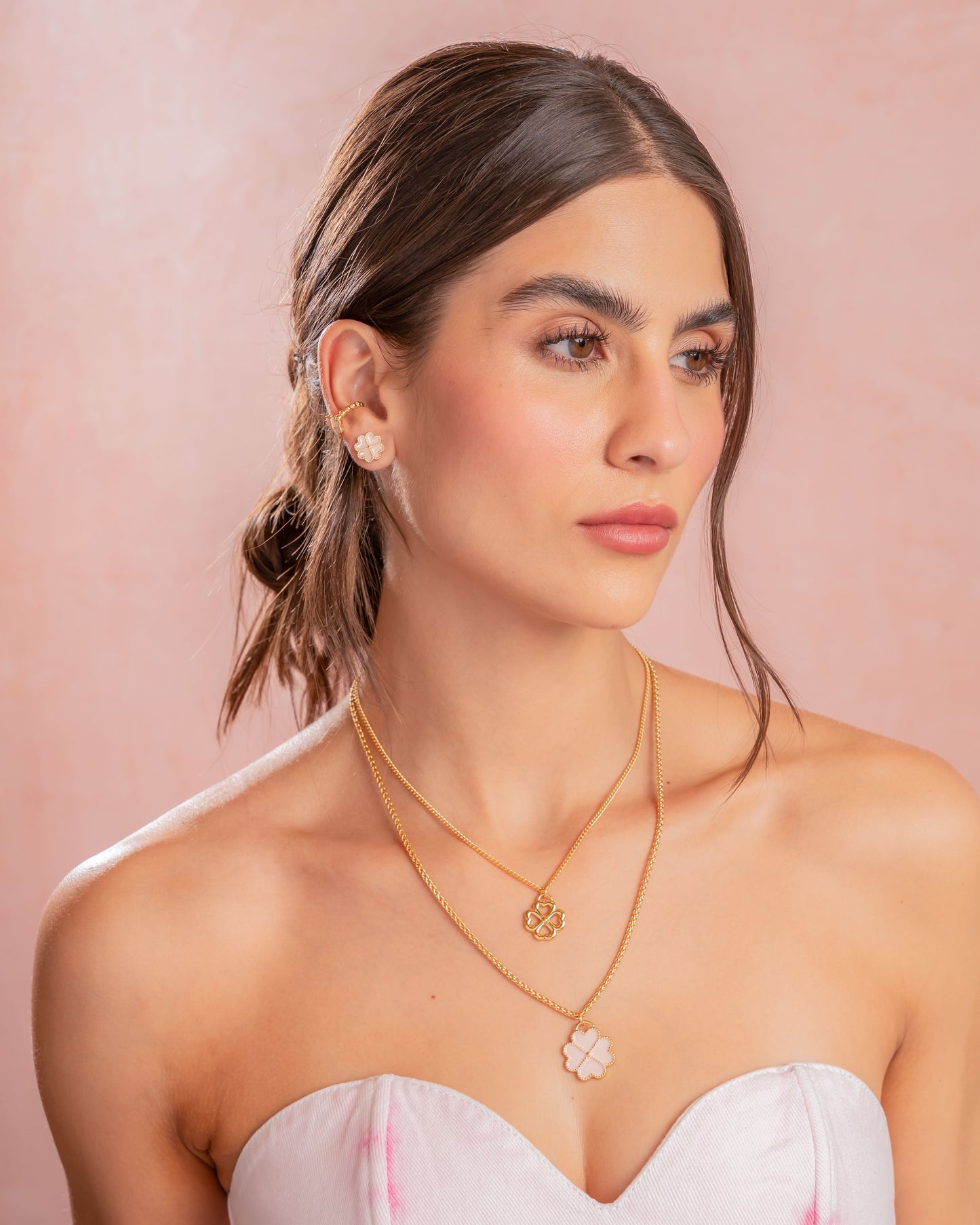 Layering Trebol + Aretes Trebol AVEMARIA X TERS